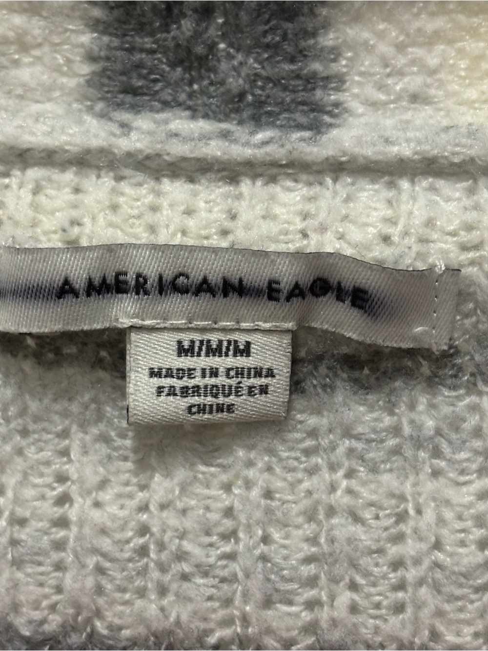 American Eagle Outfitters Gray and White Striped V-Neck Button Cardigan - Picture 2 of 3